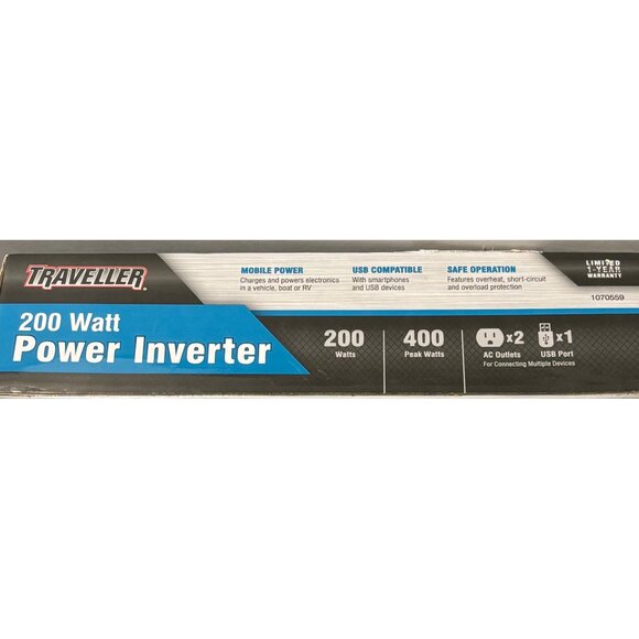 Traveller 200 Watt Power Inverter With USB & AC Outlets For Vehicle Boat Or RV - Picture 4 of 4